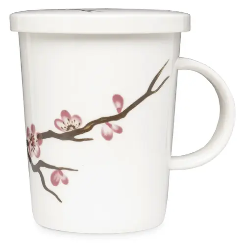 Sakura tea cup, porcelain filter, gift box 