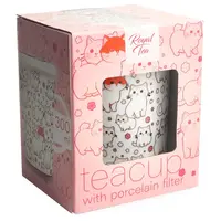 Cats Teetasse, Porzellanfilter, Geschenkbox