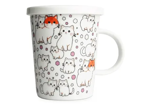 Edo Japan Cats Teetasse, Porzellanfilter, Geschenkbox