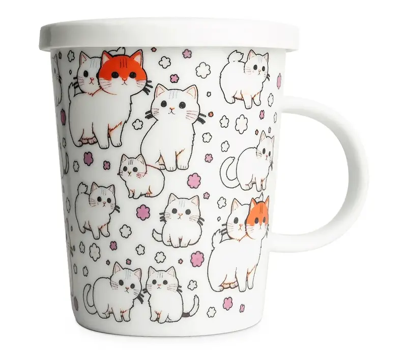 Cats Teetasse, Porzellanfilter, Geschenkbox