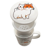 Cats Teetasse, Porzellanfilter, Geschenkbox