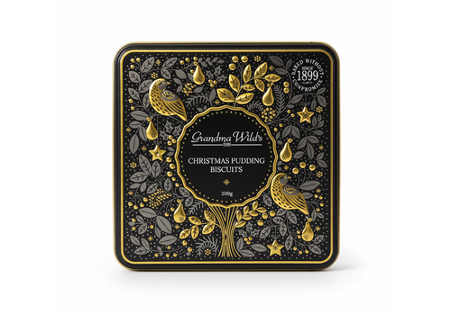 Grandma Wild's Christmas Pudding Biscuits Pear Tree - Blik 200 g