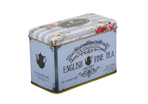 New English Tea English Fine Tea Earl Grey - Blik 40 builtjes
