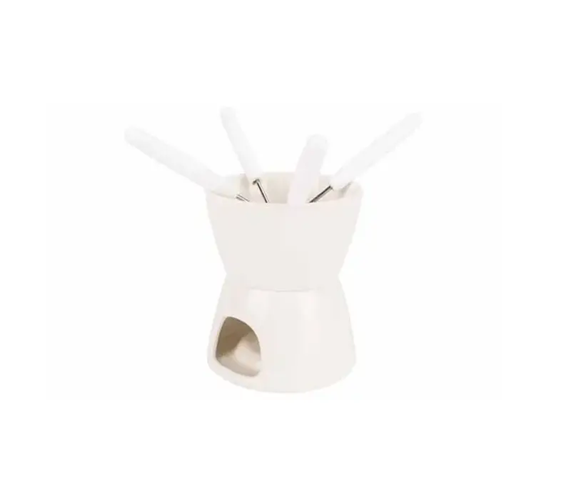 Chocoladefondue Set wit porselein