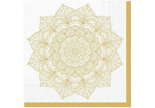 PAW Servietten Mandala golden 33 x 33 cm