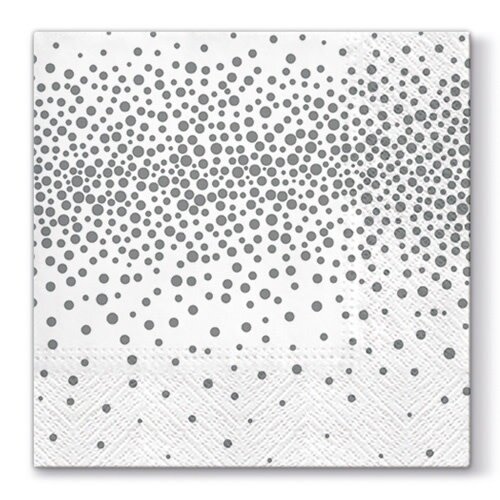 Serviettes Confetti argent 33 x 33 cm 