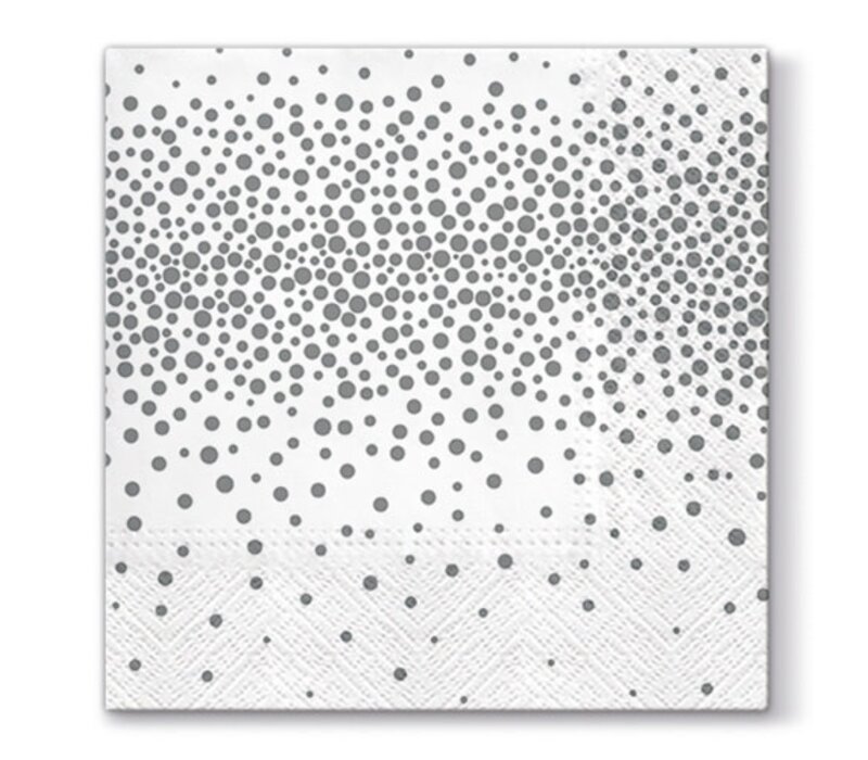 Servietten Confetti zilver 33 x 33 cm