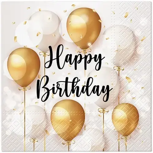 Serviettes Gold celebration 33 x 33 cm 