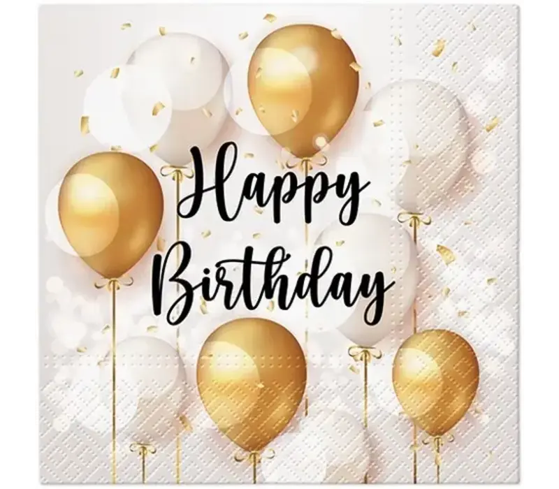 Serviettes Gold celebration 33 x 33 cm