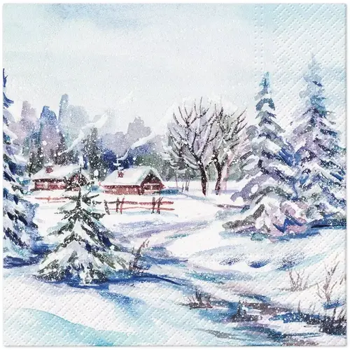 Serviettes Winter village 33 x 33 cm 