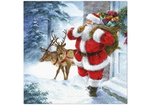 PAW Serviettes Santa is coming 33 x 33 cm