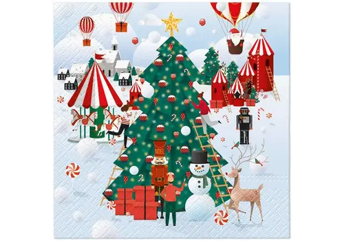 PAW Serviettes Cozy Christmas town 33 x 33 cm