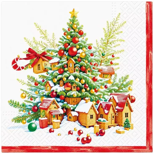 Servietten Festive joy tree 33 x 33 cm 
