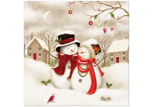 PAW Napkins Snowy family 33 x 33 cm