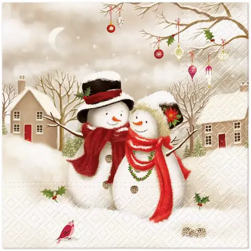 Serviettes Snowy Family 33 x 33 cm 