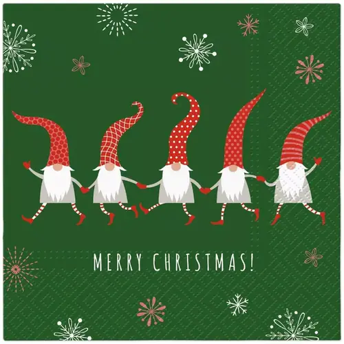 Serviettes Friendly gnomes 33 x 33 cm 