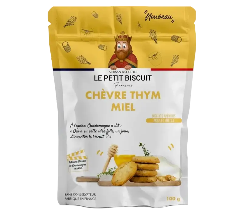 Aperitiefkoekjes met geitenkaas, tijm en honing 100 g