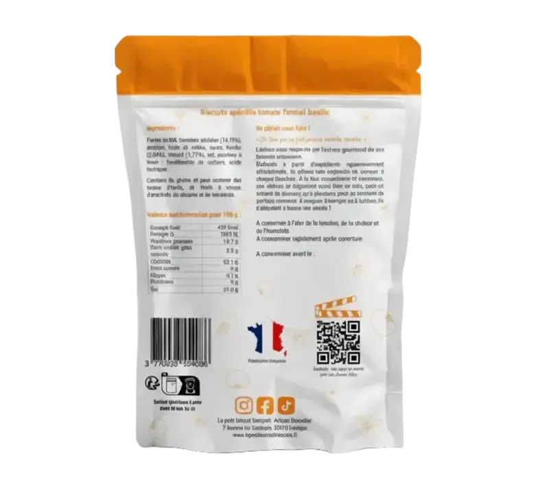 Biscuits apéritifs à la tomate, au fenouil et au basilic 100 g