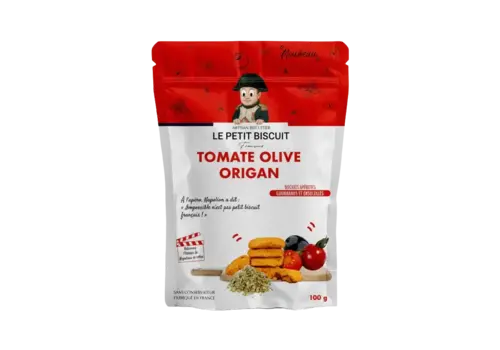 Le Petit Biscuit Aperitiefkoekjes met tomaat, olijf en oregano 100 g