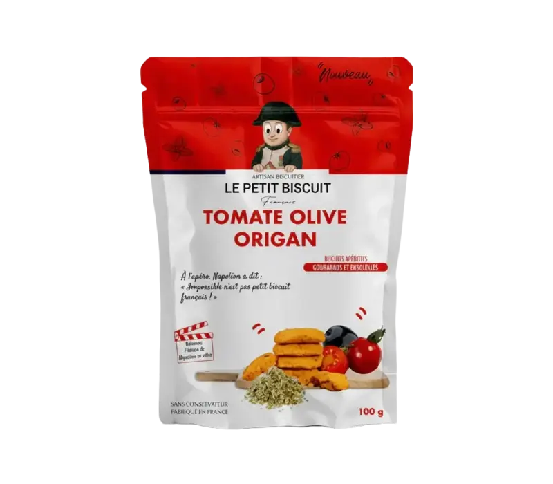 Aperitifgebäck mit Tomaten, Oliven und Oregano 100 g