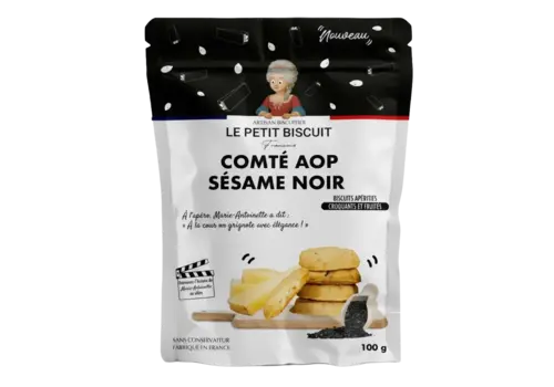 Le Petit Biscuit Aperitif biscuits with Comté AOP and black sesame 100 g