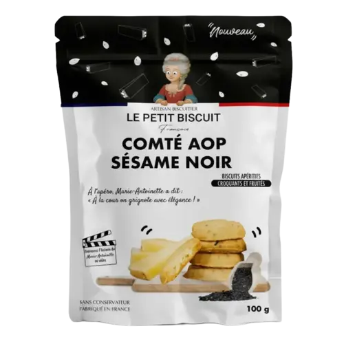Biscuits apéritifs au Comté AOP et au sésame noir 100 g 