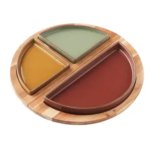 Servierset zum Teilen mit Magnettablett und 3 Schüsseln 