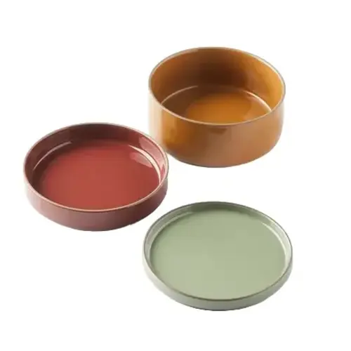 Sharing set van 3 schaaltjes uit steengoed 15 x 15 x 11 cm 