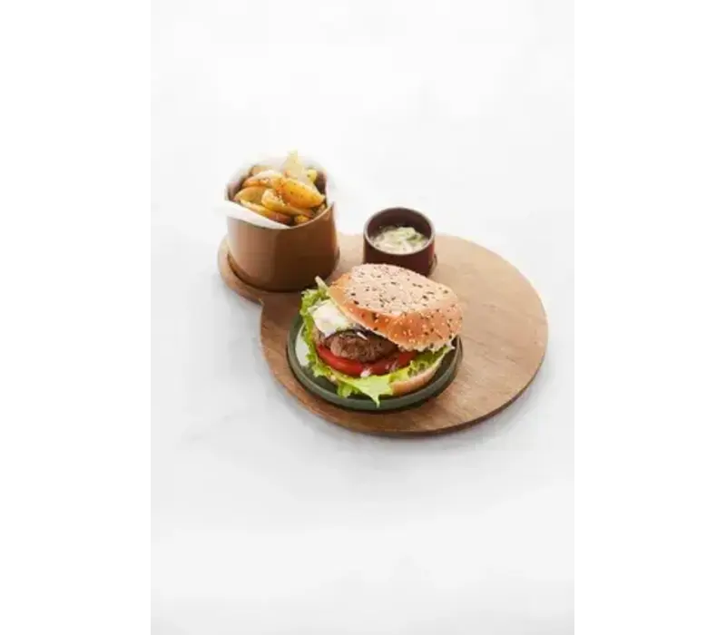 Sharing set hamburgerplank en 3 schaaltjes