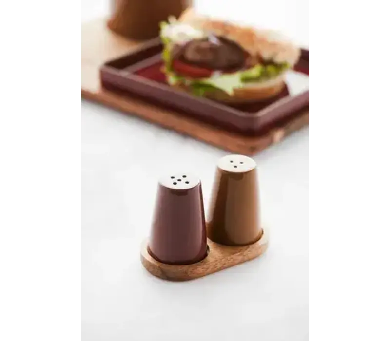 Ensemble de salière et poivrière avec support 11 x 6 x 7 cm