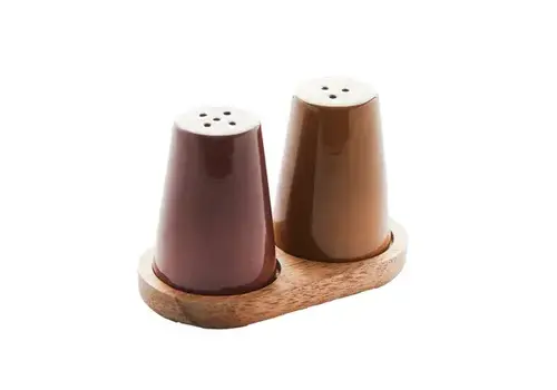 Point Virgule Set of salt and pepper shakers and holder 11 x 6 x 7 cm