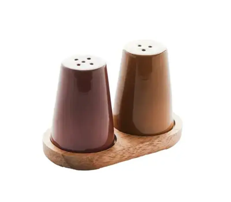 Ensemble de salière et poivrière avec support 11 x 6 x 7 cm