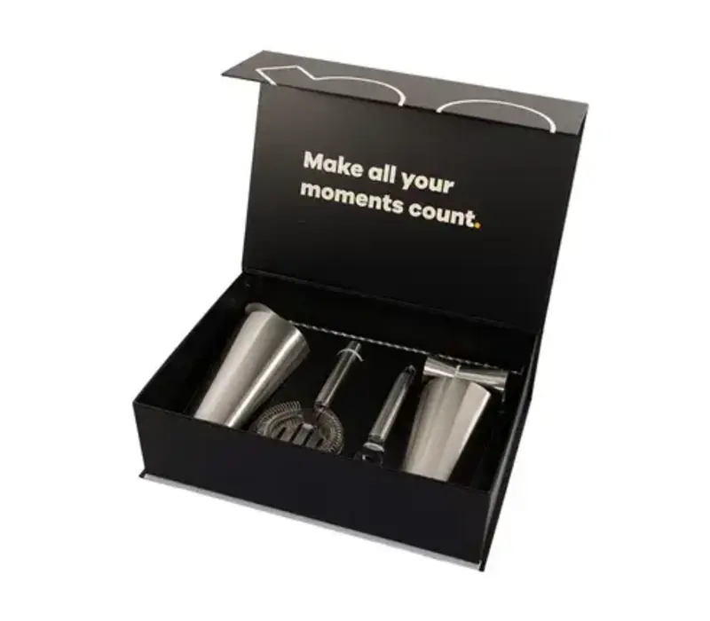 Coffret à cocktails 5 pièces avec shaker Boston