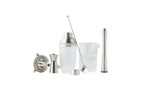 Point Virgule 6-delige cocktailset uit glas en rvs