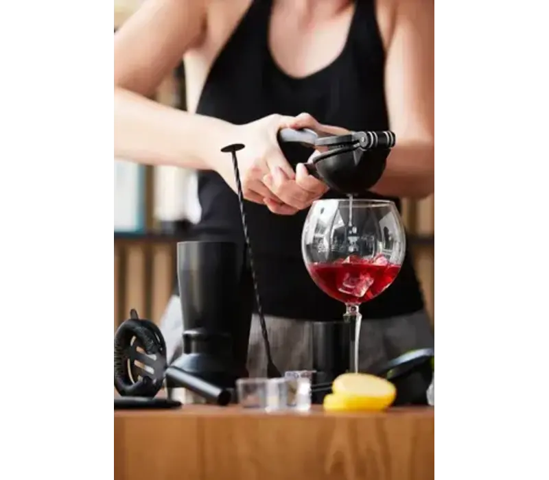 Zitronen- und Limettenpresse aus Aluminium, schwarz, 22 x 7 x 6 cm