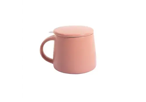 Point Virgule Steingut-Teebecher mit Edelstahl-Teesieb, Rosensand, 300 ml