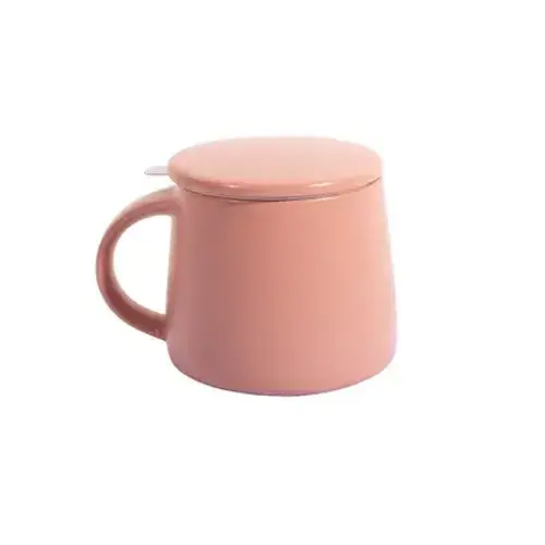 Mug à thé en grès avec infuseur en acier inoxydable Rose Sable 300 ml 
