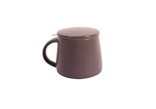 Point Virgule Stoneware tea mug with stainless steel infuser Midnight Mocha 300 ml