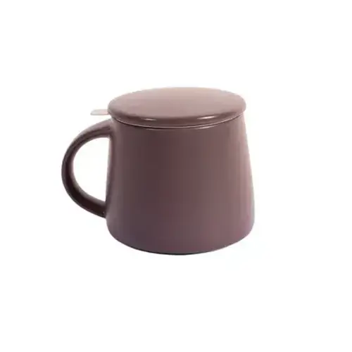 Stoneware tea mug with stainless steel infuser Midnight Mocha 300 ml 