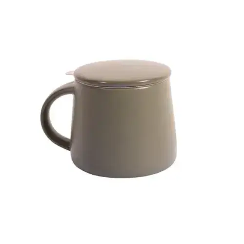 Stoneware tea mug with stainless steel infuser, Olive Green, 300 ml 