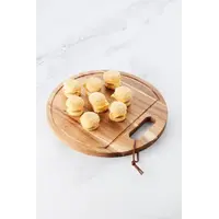 Ronde serveerplank met sapgeul uit acaciahout 30cm