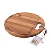 Point Virgule Planche de service ronde avec rigole à jus, en bois d'acacia, 30 cm