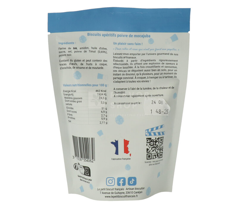 Biscuits apéritifs au poivre de Timut 100 g