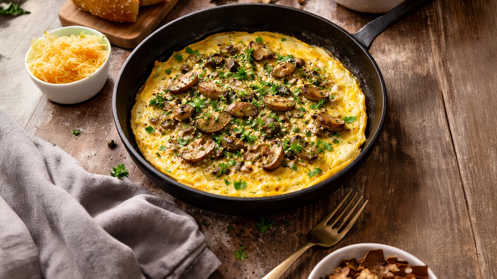 Omelet met eekhoorntjesbrood