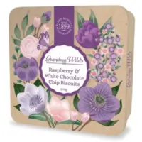 Botanical Floral Tin - Raspberry & White chocolate chip biscuits 200 g
