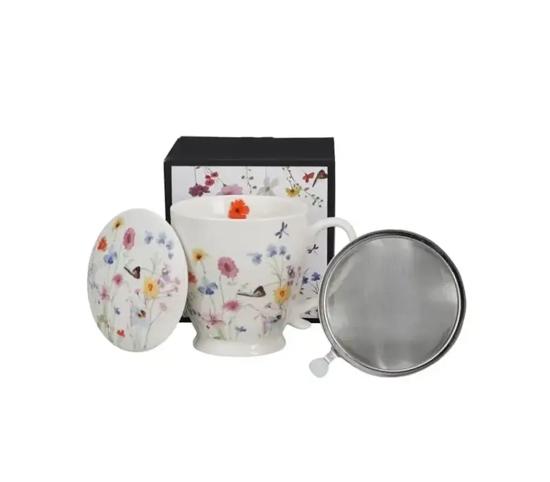 Flowers CELEBRATE TODAY, Tasse mit Teesieb, 480 ml, AMELIA, Geschenkbox