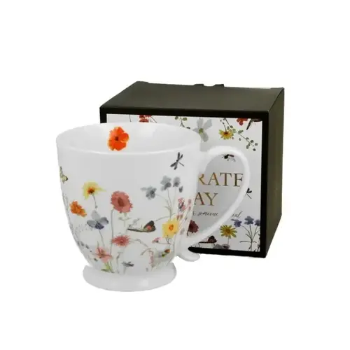 Flowers CELEBRATE TODAY, Tasse mit Fuß, 480 ml, AMELIA, Geschenkbox 