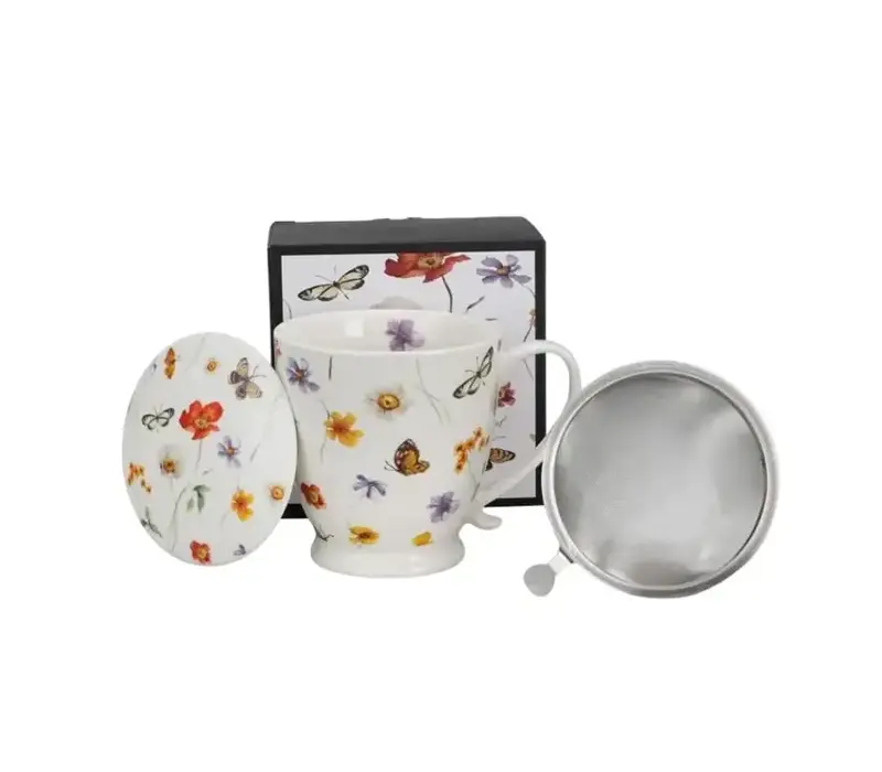 Flowers CELEBRATE TODAY, Tasse mit Teesieb, 480 ml, MARGARET Geschenkbox