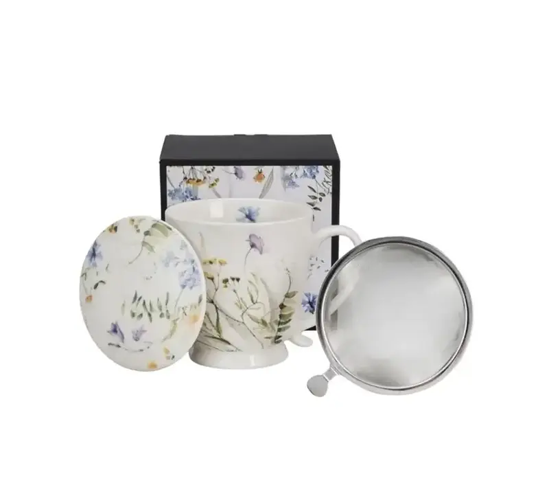 Flowers CELEBRATE TODAY, Tasse mit Teesieb, 480 ml, MELODY Geschenkbox