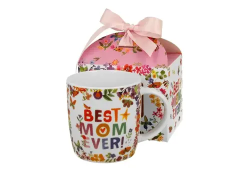 Duo Mug 400ml, BEST MOM, ribbon giftbox